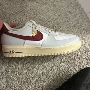 Women’s airforces maroon tan white and grey. 9.5